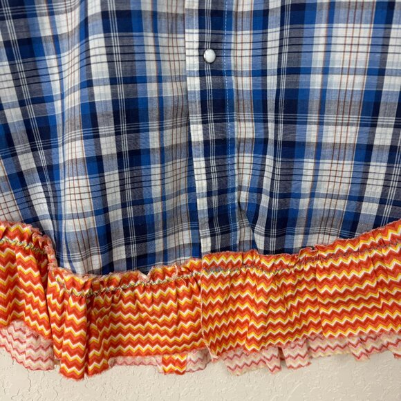 Upcycled Vintage Levi Plaid Button Front Shirt Wearable Art - Picture 13 of 16